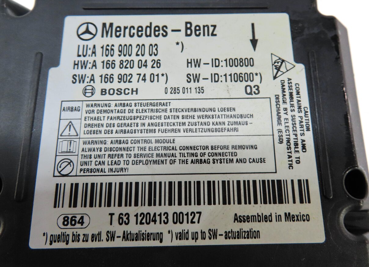 Thumbnail 9: 12-15 MERCEDES G63 GL ML CLASS (W166 X166 X463) SRS SAFETY BAG CONTROL MODULE
