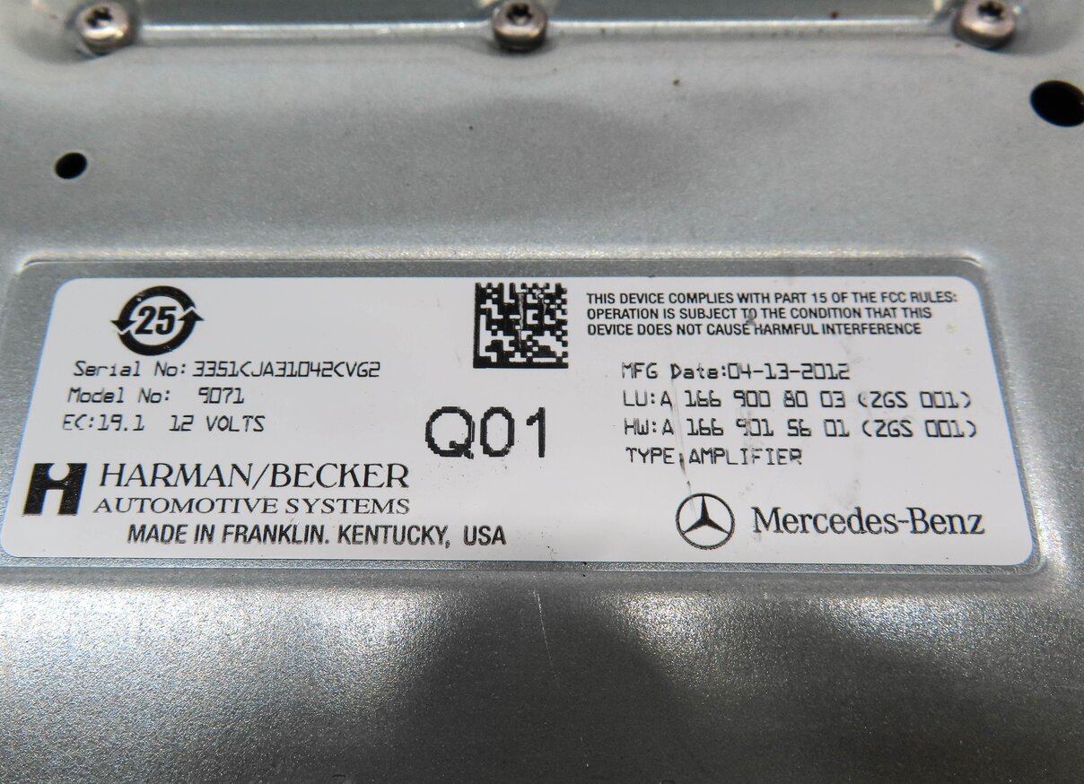 Thumbnail 9: 2012 MERCEDES ML350 (W166) RADIO STEREO HARMAN BECKER AUDIO AMP AMPLIFIER