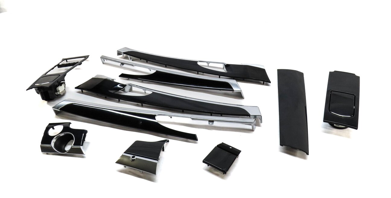 2012 PORSCHE PANAMERA (970 G1) FRONT LEFT REAR RIGHT DOOR DASH TRIM SET (BLACK)