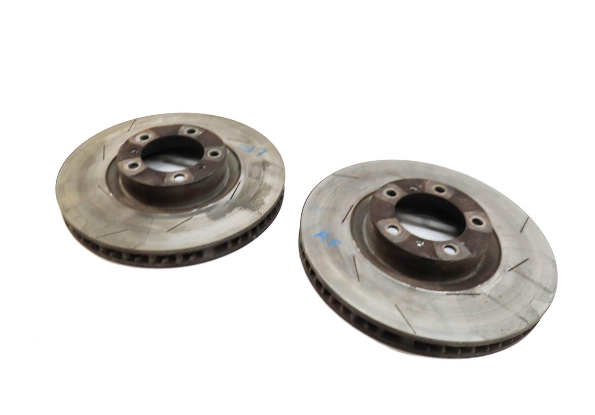 2012 PORSCHE PANAMERA (970 G1) FRONT LEFT & RIGHT SLOTTED BRAKE ROTOR SET 2