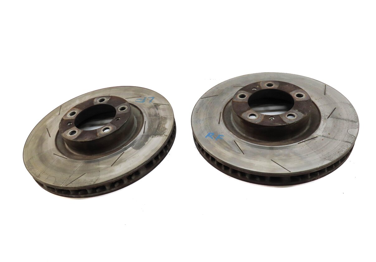 Thumbnail 2: 2012 PORSCHE PANAMERA (970 G1) FRONT LEFT & RIGHT SLOTTED BRAKE ROTOR SET 2