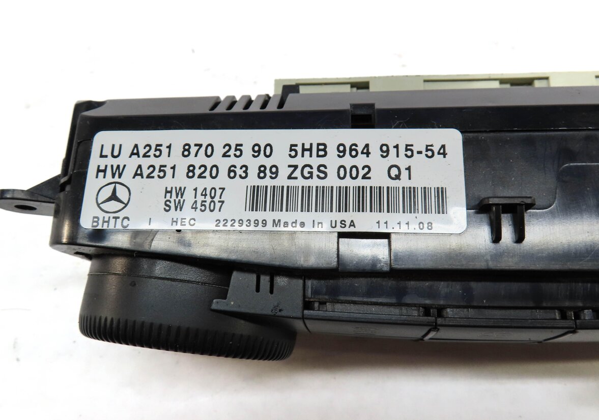 Thumbnail 6: 09 MERCEDES GL320 GL450 GL550 ML320 ML350 ML550 FRONT 3-ZONE TEMPERATURE CONTROL