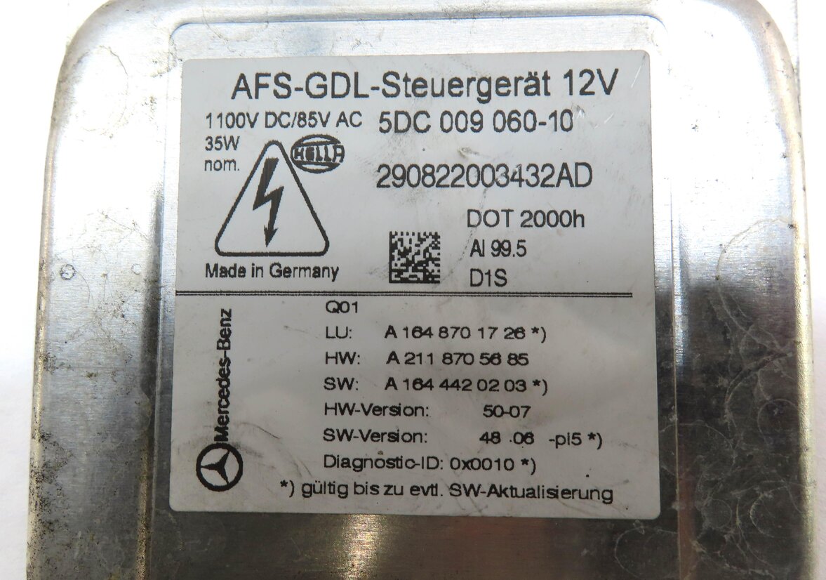 Thumbnail 4: 2009 MERCEDES GL450 (X164) HEADLIGHT AFS CONTROL MODULE 5DC009060