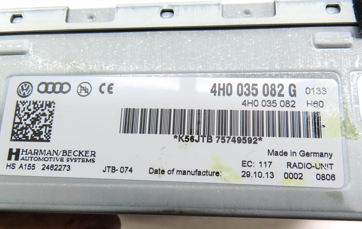 Thumbnail 4: 2014 AUDI A8 (D4 4H) HARMAN BECKER AM/FM RADIO RECEIVER CONTROL MODULE