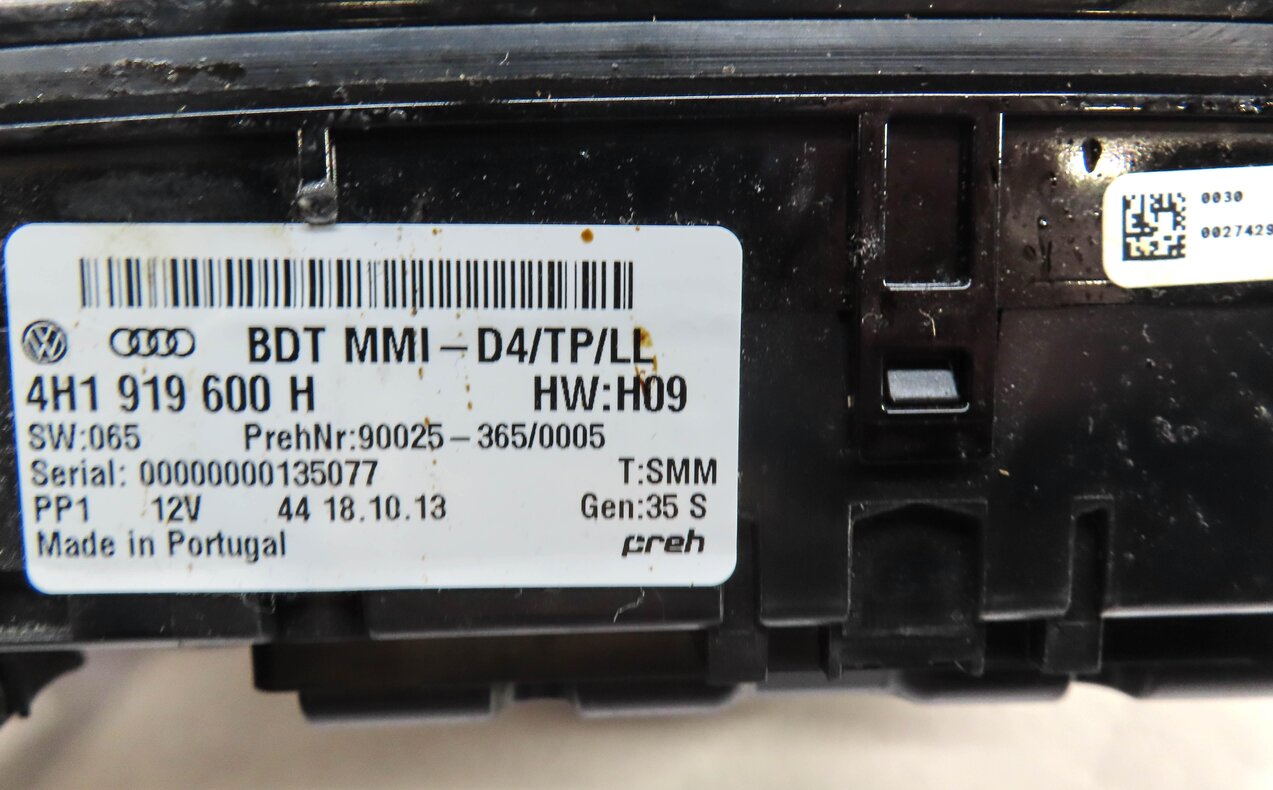 Thumbnail 7: 11-18 AUDI A8 S8 (D4 4H) CENTER CONSOLE MMI NAVIGATION CONTROL SWITCH (OPT 8DY)