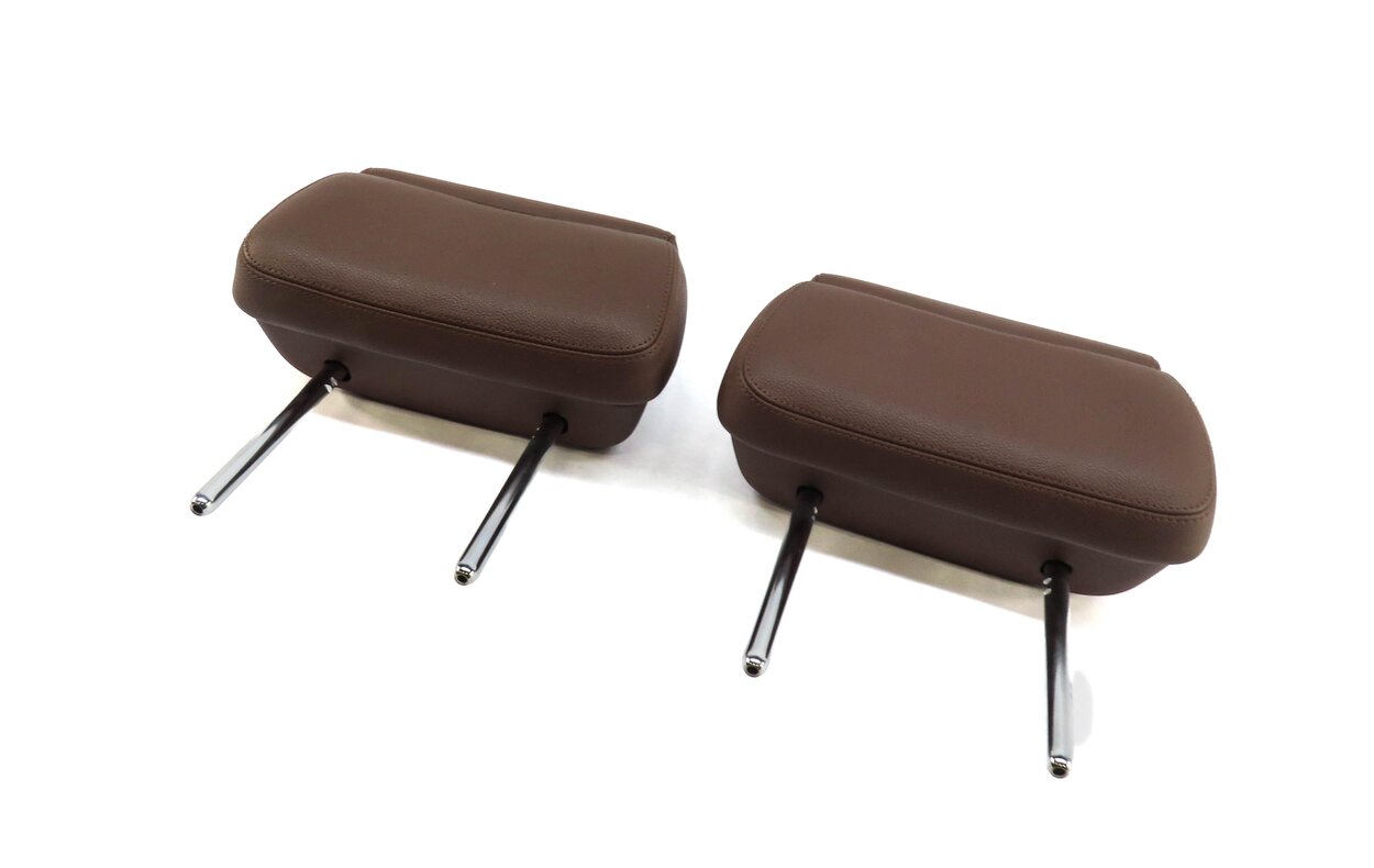 12-18 AUDI A8 S8 (D4 4H) REAR LEFT & RIGHT SEAT HEADREST HEAD REST SET (BROWN)