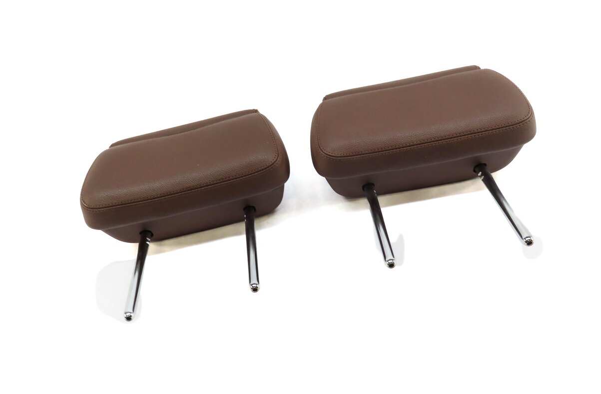 Thumbnail 2: 12-18 AUDI A8 S8 (D4 4H) REAR LEFT & RIGHT SEAT HEADREST HEAD REST SET (BROWN)