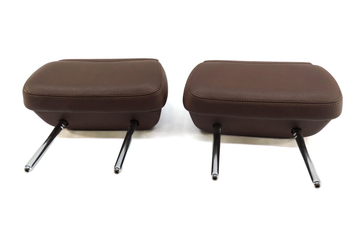 Thumbnail 3: 12-18 AUDI A8 S8 (D4 4H) REAR LEFT & RIGHT SEAT HEADREST HEAD REST SET (BROWN)