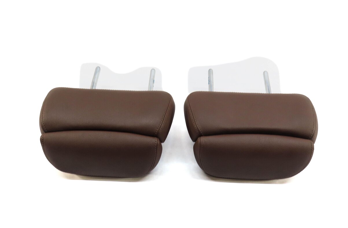 Thumbnail 4: 12-18 AUDI A8 S8 (D4 4H) REAR LEFT & RIGHT SEAT HEADREST HEAD REST SET (BROWN)