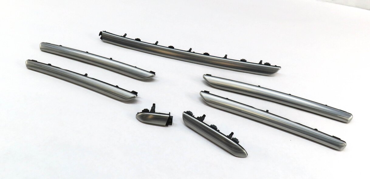 15 AUDI A3 8V FRONT REAR LEFT RIGHT DOOR DASH CONSOLE ALUMINUM MISTRAL TRIM SET7