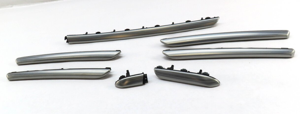 Thumbnail 2: 15 AUDI A3 8V FRONT REAR LEFT RIGHT DOOR DASH CONSOLE ALUMINUM MISTRAL TRIM SET7