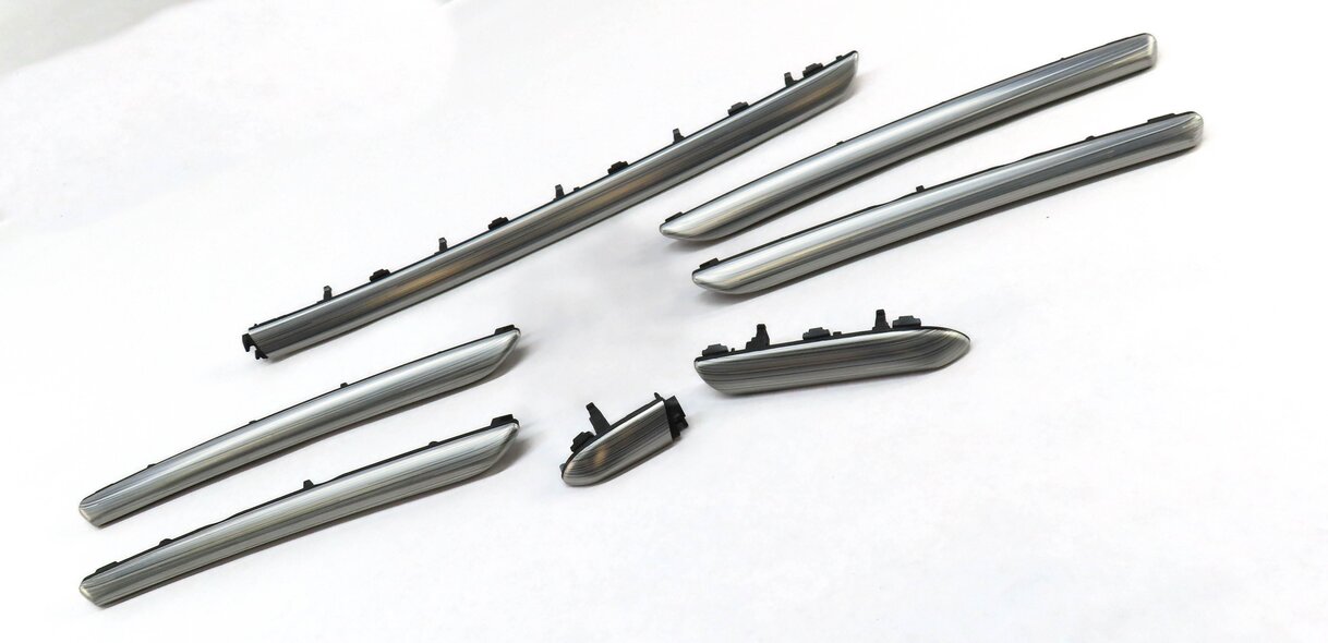 Thumbnail 3: 15 AUDI A3 8V FRONT REAR LEFT RIGHT DOOR DASH CONSOLE ALUMINUM MISTRAL TRIM SET7