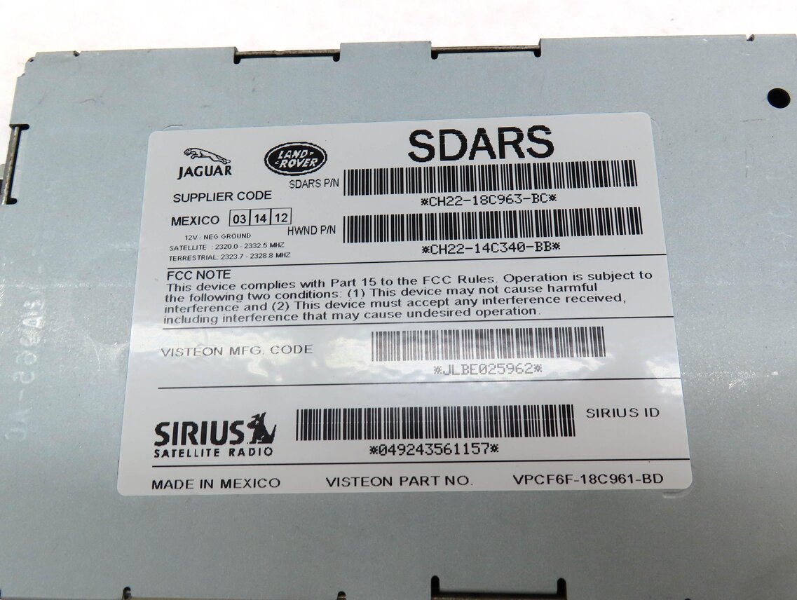 Thumbnail 4: 2012 RANGE ROVER SPORT (L320) SIRIUS SATELLITE RADIO CONTROL MODULE CH2218C963BC