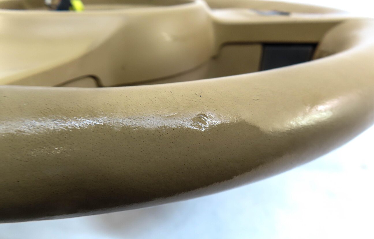 Thumbnail 7: 10-16 PORSCHE CAYENNE PANAMERA (958 970) 3-SPOKE STEERING WHEEL w/ PADDLE BEIGE