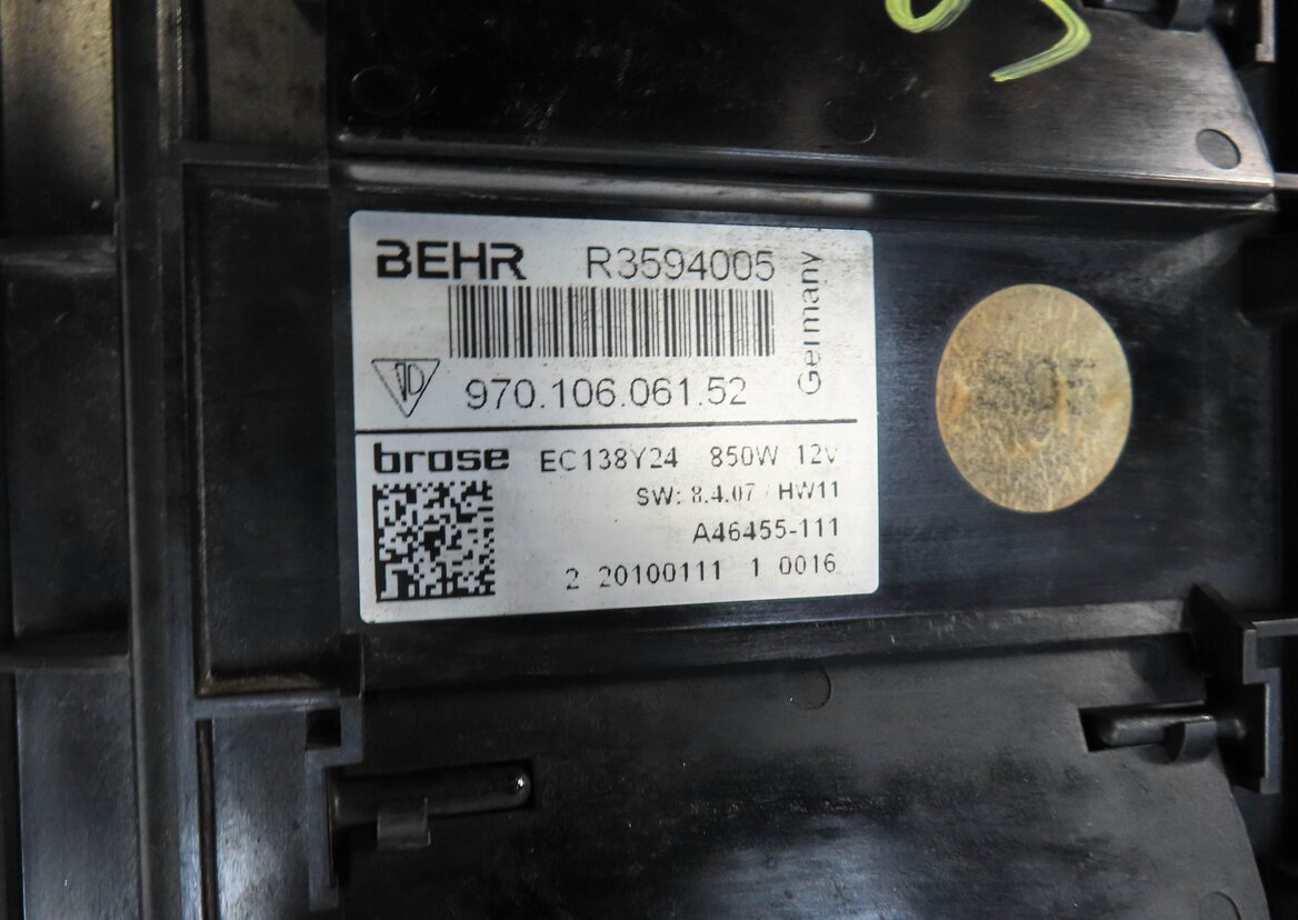 Thumbnail 7: 10-16 PORSCHE PANAMERA (970 G1) 4.8L TURBO RADIATOR COOLING FAN MOTOR w/ SHROUD