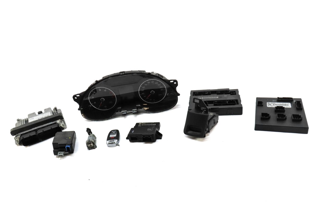 Thumbnail 2: 2014 AUDI A4 (B8 8K) 2.0L CPMB ENGINE GATEWAY ECM BCM IMMOBILIZER MODULE KEY SET
