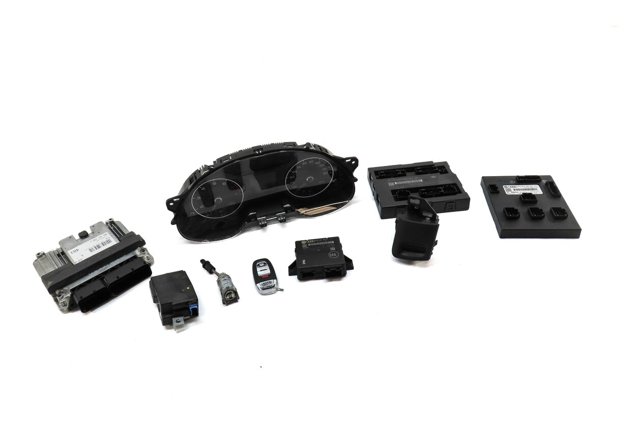 Thumbnail 3: 2014 AUDI A4 (B8 8K) 2.0L CPMB ENGINE GATEWAY ECM BCM IMMOBILIZER MODULE KEY SET
