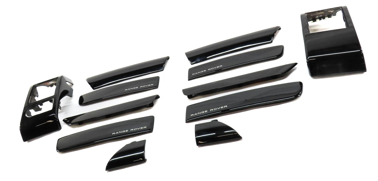 Thumbnail 23: 2012 RANGE ROVER (L322) FRONT REAR LEFT RIGHT DOOR DASH TRIM SET (BLACK WOOD)