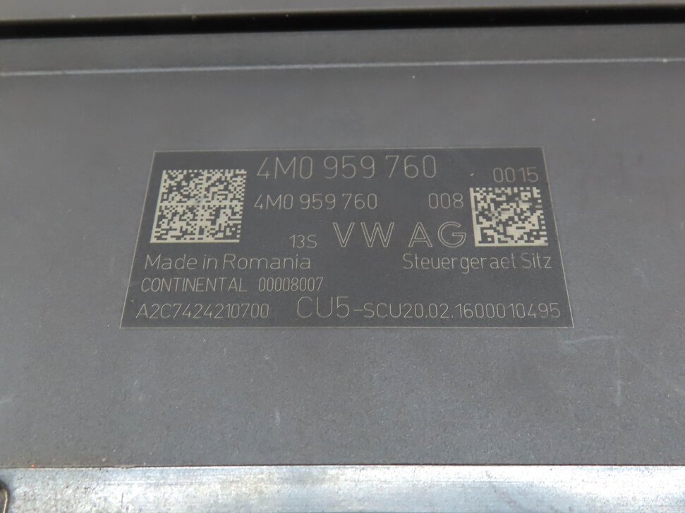 Thumbnail 4: 2017 AUDI Q7 (4M) FRONT LEFT DRIVER SEAT CONTROL MODULE 4M0959760