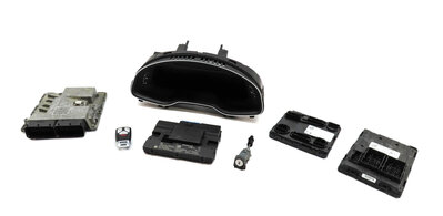 17 AUDI Q7 4M 3.0L SUPER ENGINE CREC SPEEDOMETER ECM ANTI THEFT MODULE KEY SET