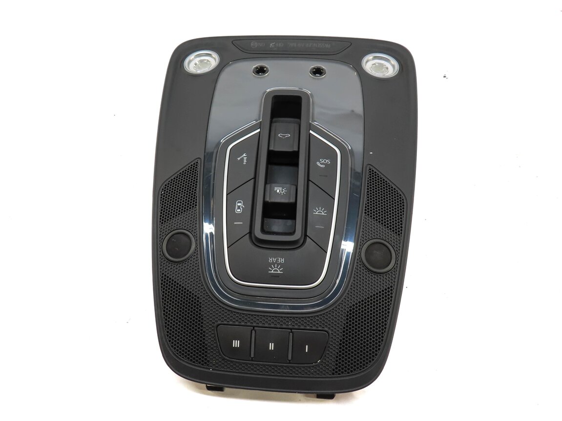 Thumbnail 4: 2017 AUDI Q7 (4M) FRONT CENTER ROOF PRIMARY DOME LIGHT w/ SWITCH BUTTONS (BLACK)