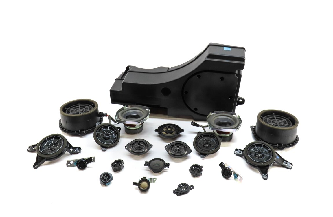 17 AUDI Q7 4M FRONT REAR LEFT RIGHT WOOFER MIDRANGE TWEETER BOSE SPEAKER SET 20