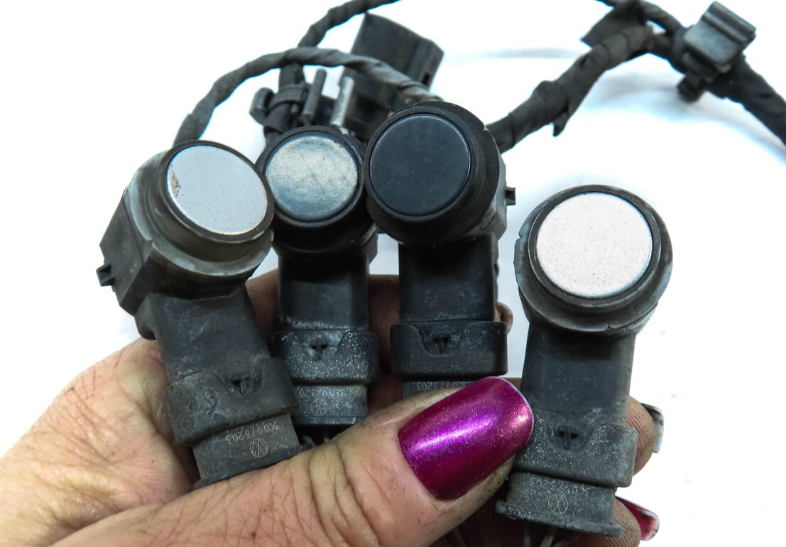 Thumbnail 5: 2015 AUDI Q7 (4L) REAR PDC PARK DISTANCE SENSOR SET w/ HARNESS (ICE SILVER)