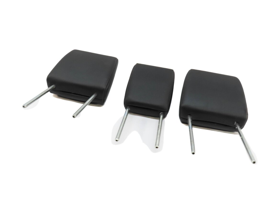 10-16 LAND ROVER LR4 REAR LEFT RIGHT CENTER 2ND ROW SEAT HEADREST SET 3 (BLACK)