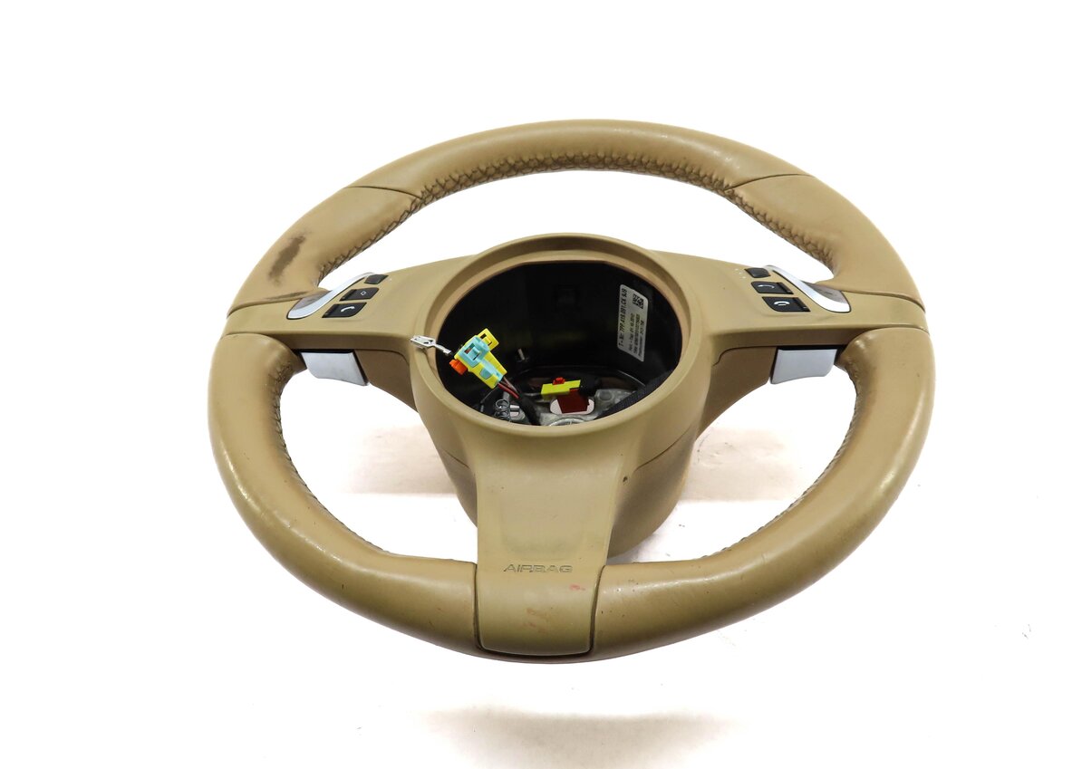 Thumbnail 2: 2010-2016 PORSCHE CAYENNE PANAMERA (958 970 G1) HEATED STEERING WHEEL (BEIGE)