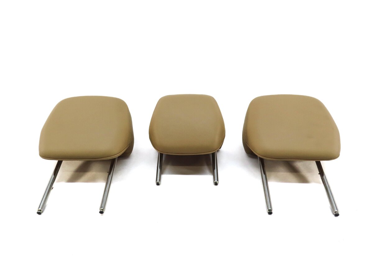 Thumbnail 2: 2013 PORSCHE CAYENNE (958) REAR BACK SEAT HEAD REST HEADREST SET-3 (LUXOR BEIGE)