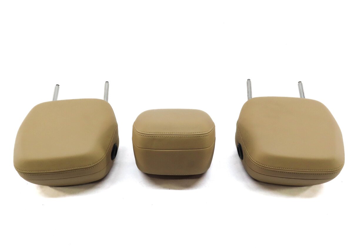 Thumbnail 3: 2013 PORSCHE CAYENNE (958) REAR BACK SEAT HEAD REST HEADREST SET-3 (LUXOR BEIGE)