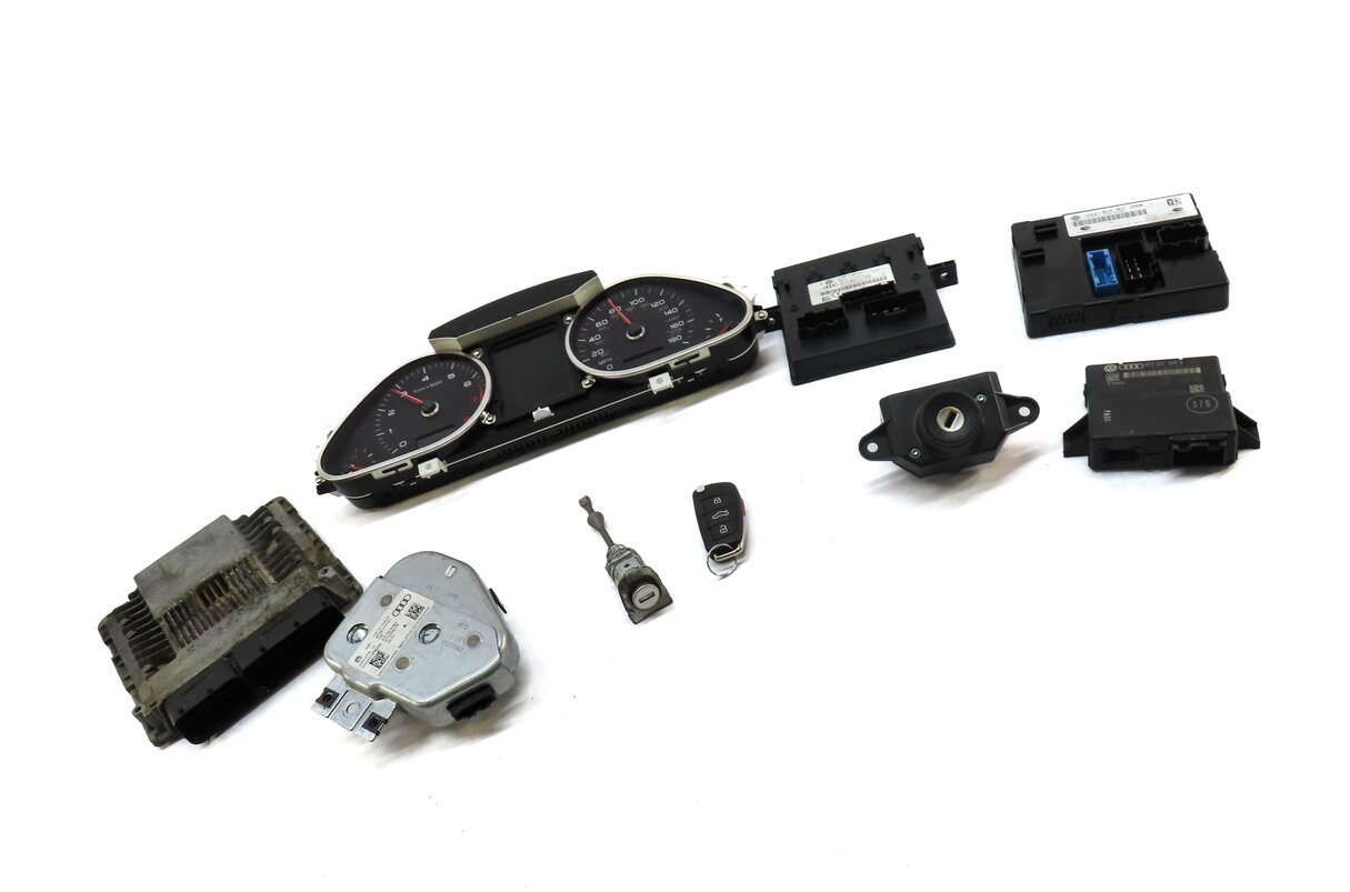 13-15 AUDI Q7 (4L) 3.0L CTWB SUPERCHARGED ENGINE BCM IMMOBILIZER MODULE KEY SET