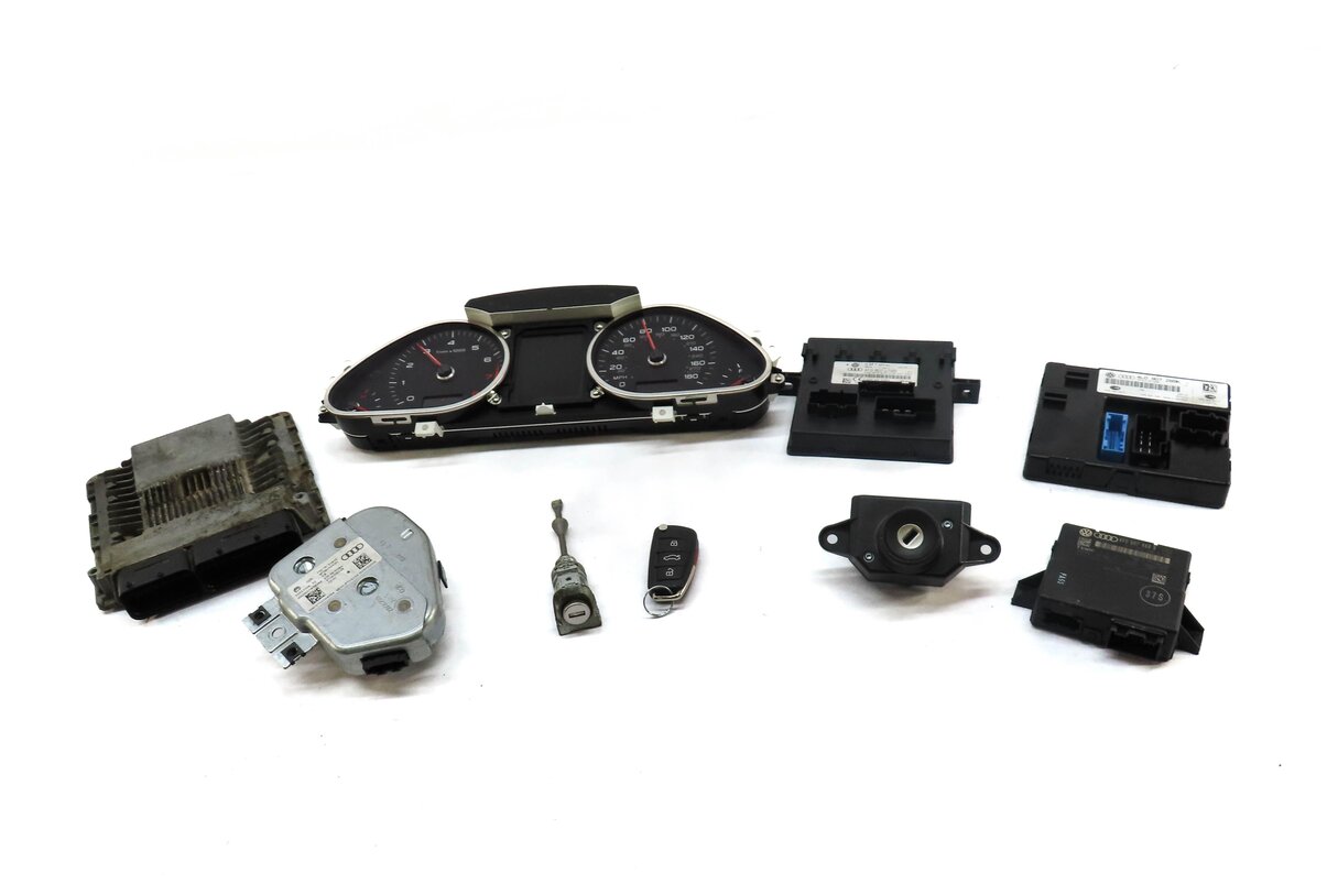 Thumbnail 3: 13-15 AUDI Q7 (4L) 3.0L CTWB SUPERCHARGED ENGINE BCM IMMOBILIZER MODULE KEY SET