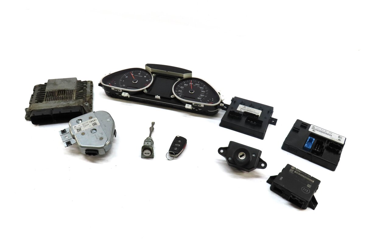 Thumbnail 4: 13-15 AUDI Q7 (4L) 3.0L CTWB SUPERCHARGED ENGINE BCM IMMOBILIZER MODULE KEY SET