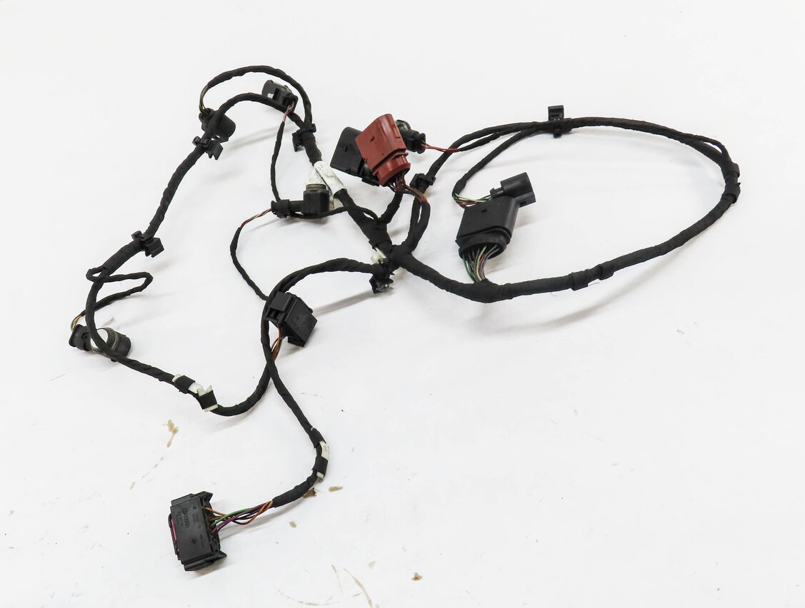 2013 AUDI Q7 4L REAR PARK DISTANCE ASSIST PDC SENSOR SET OF 4 w/ HARNESS (WHITE)