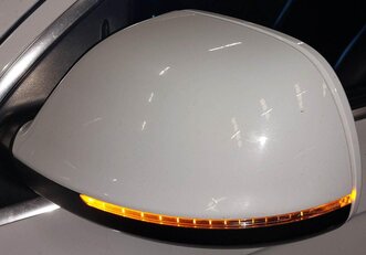 Thumbnail 2: 2013-2015 AUDI Q7 (4L) LEFT DRIVER P-FOLD BLIND SPOT DOOR MIRROR (WHITE)