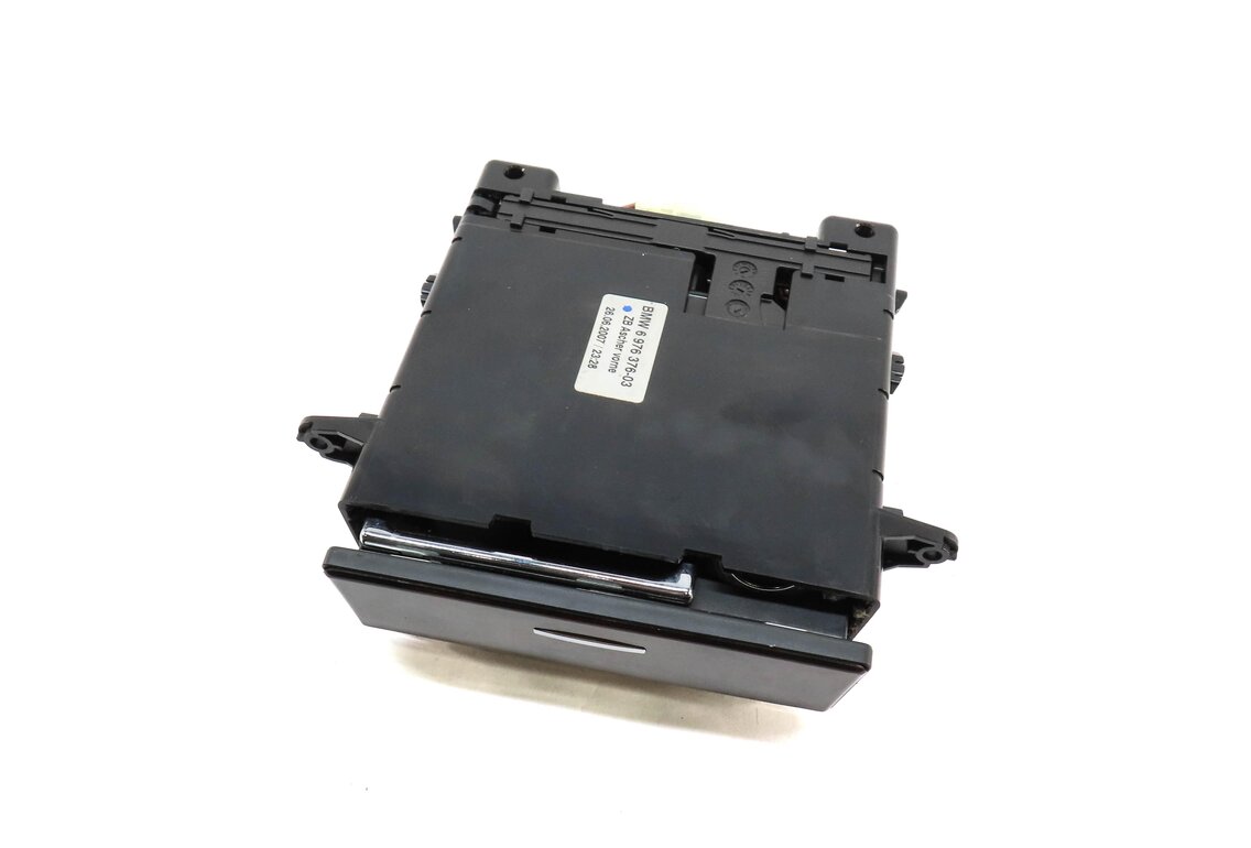 2008 BMW 535i (E60) FRONT CENTER CONSOLE ASH TRAY BIN w/ 12v SOCKET w/ WOOD TRIM