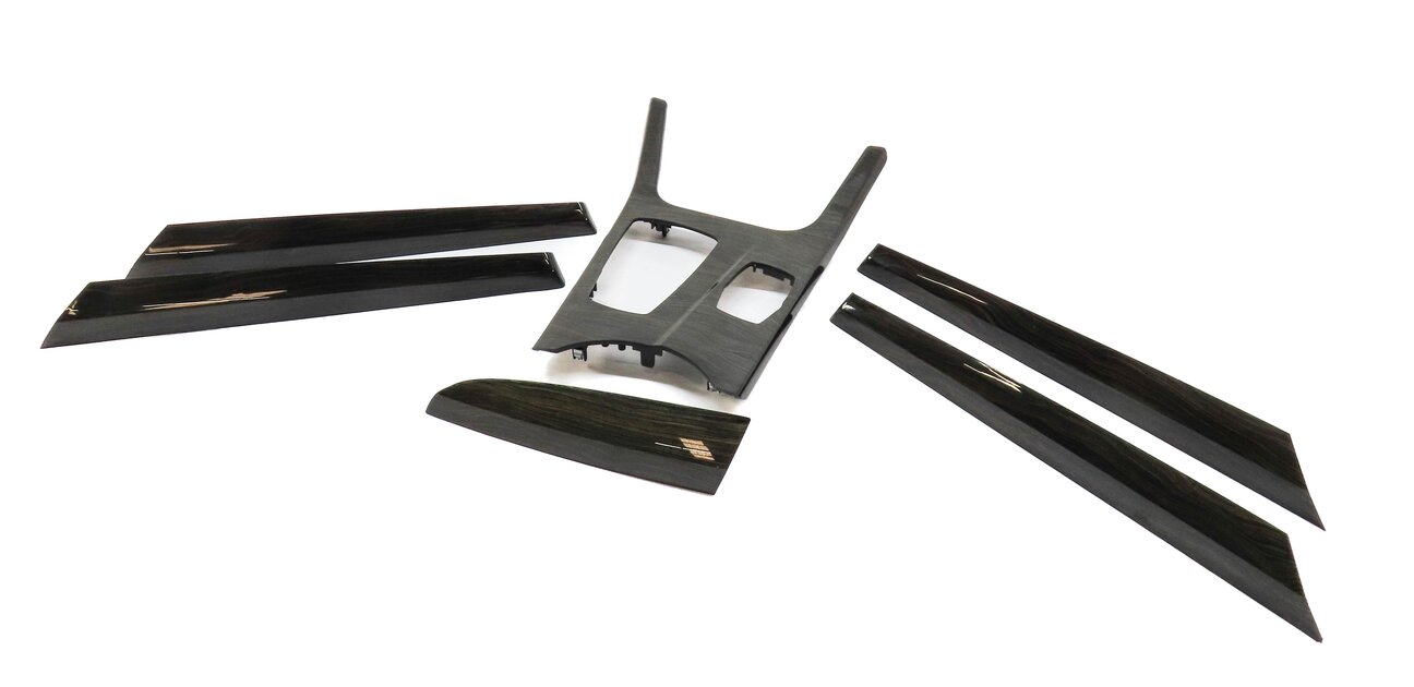 11 BMW X3 F25 FRONT REAR LEFT RIGHT DOOR DASH CONSOLE TRIM SET (FINE WAVE WOOD)