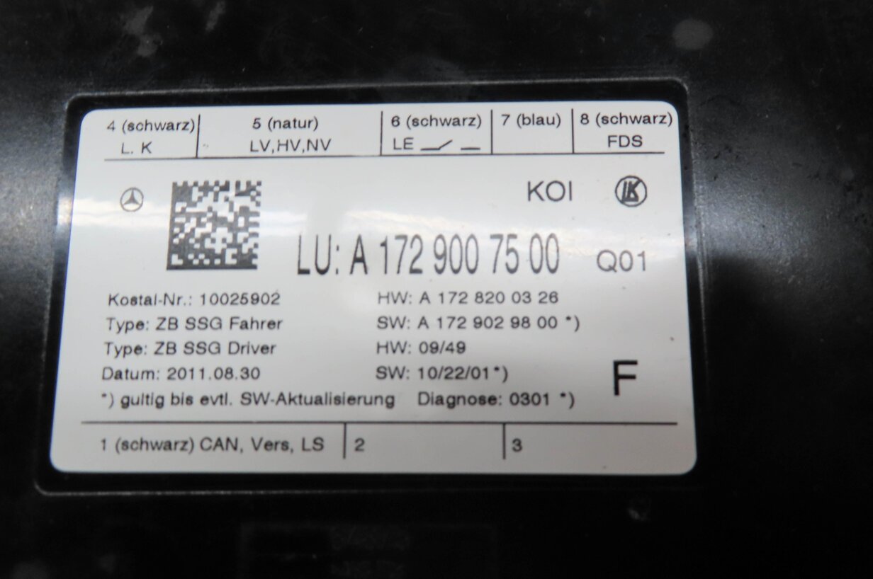 Thumbnail 4: 2012 MERCEDES E350 SEDAN (W212) FRONT LEFT DRIVER SEAT CONTROL MODULE 1729007500