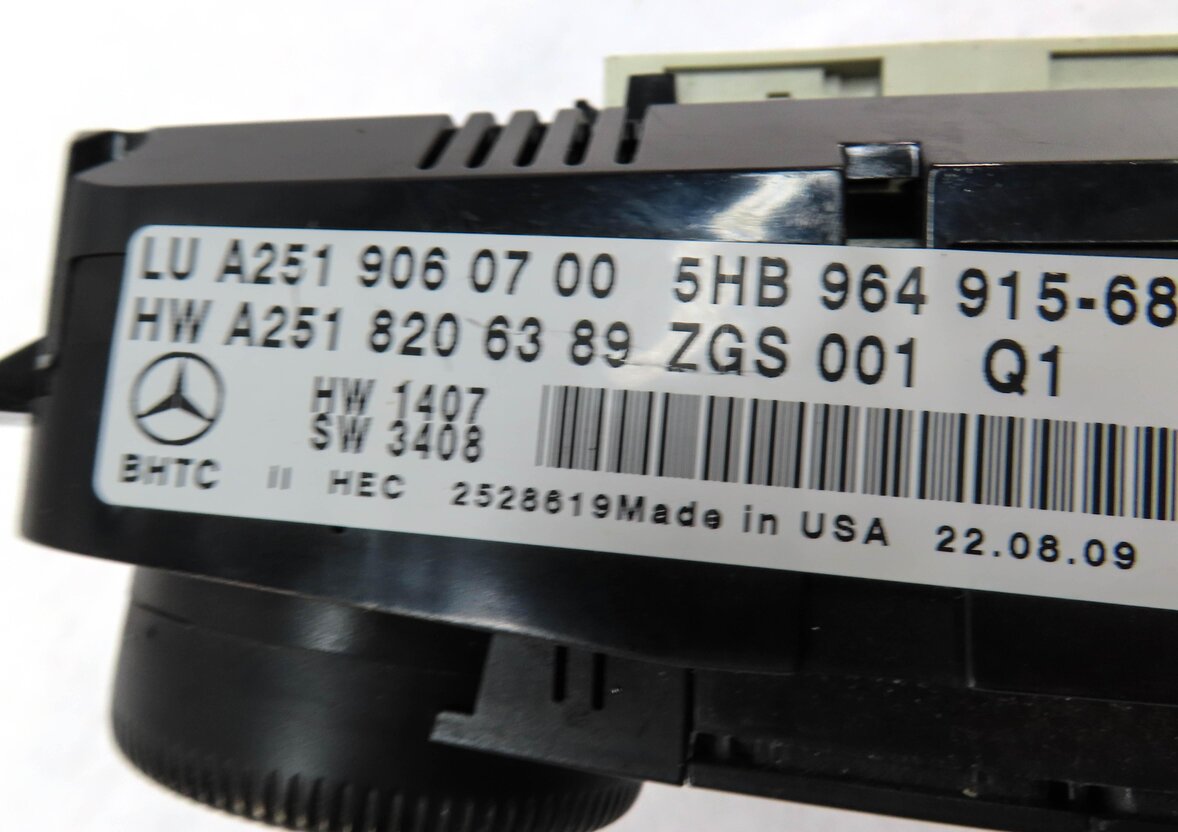 Thumbnail 6: 10-13 MB GL350 GL450 GL550 ML350 ML550 R350 (X164 W164 W251) TEMPERATURE CONTROL