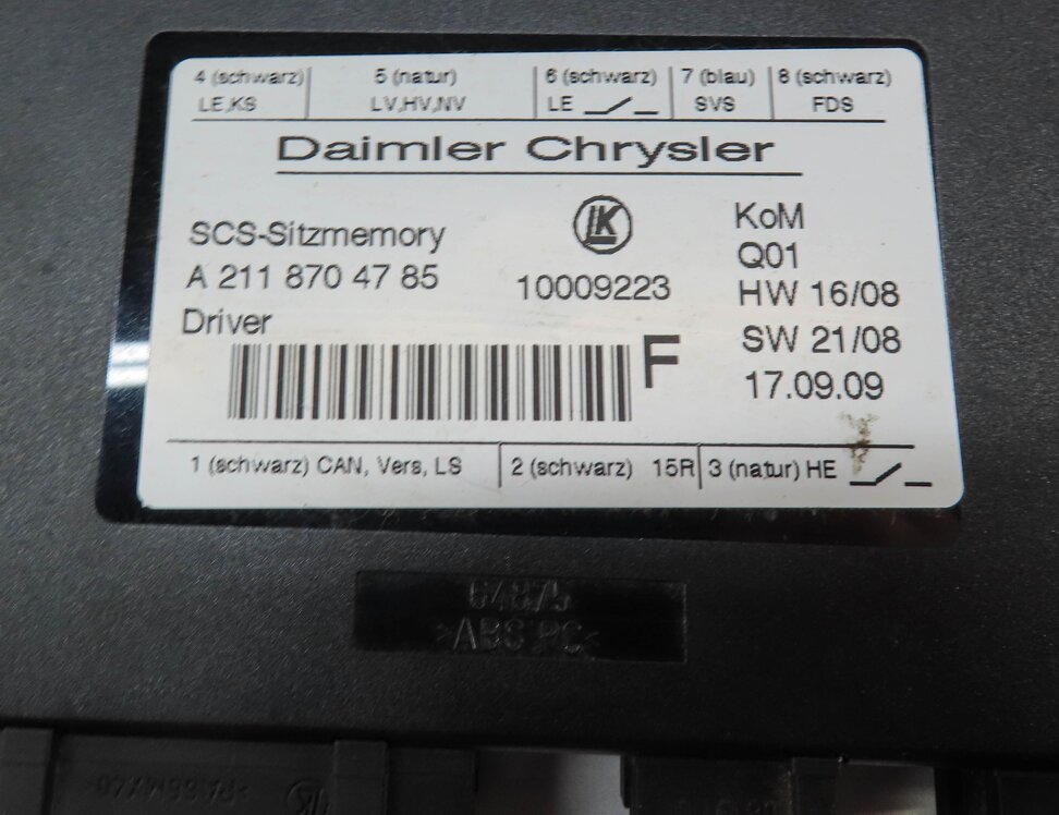 Thumbnail 4: 2010 MERCEDES GL350 (X164) FRONT LEFT DRIVER SEAT CONTROL MODULE 2118704785