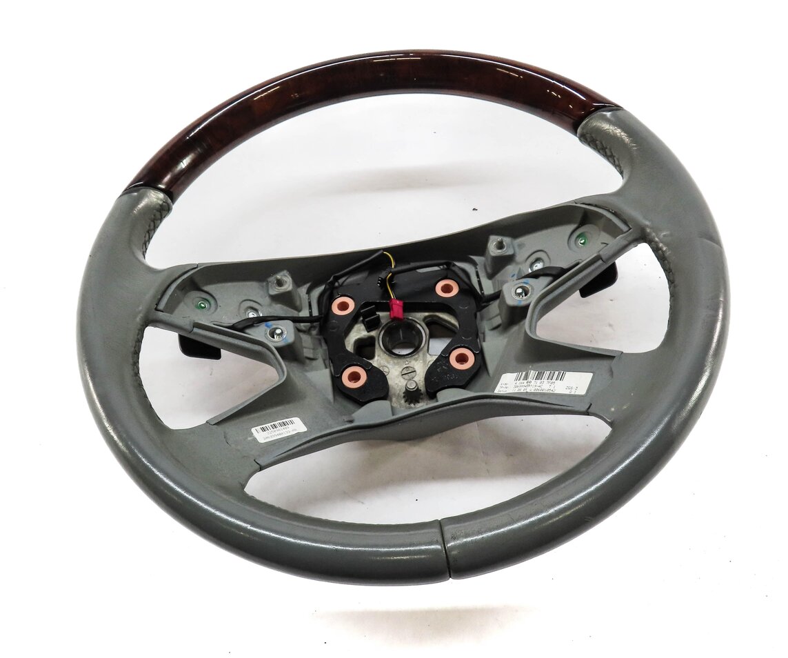10-12 MERCEDES GL-CLASS (X164) PADDLE SHIFT 4 SPOKE STEERING WHEEL (GREY & WOOD)