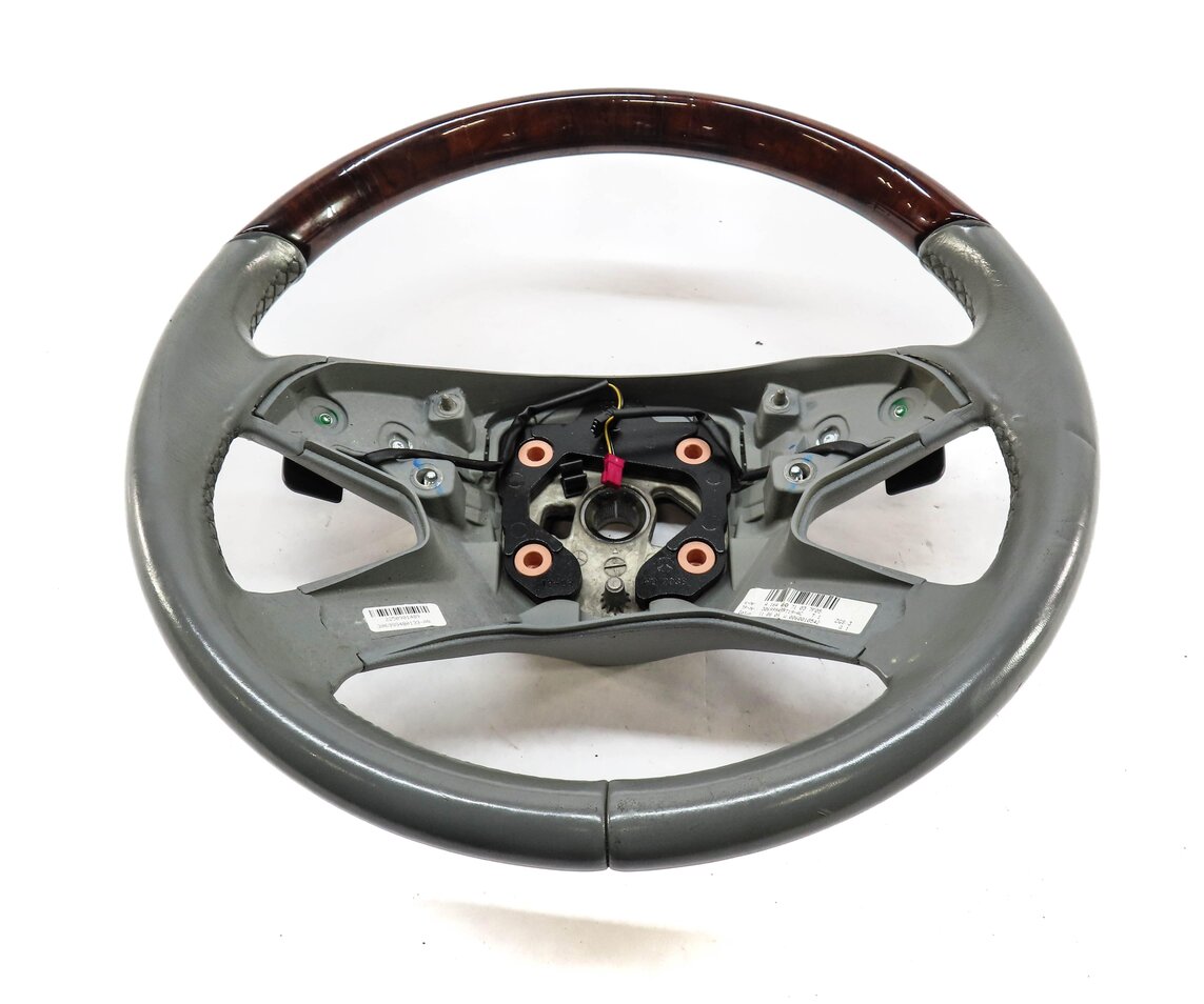 Thumbnail 2: 10-12 MERCEDES GL-CLASS (X164) PADDLE SHIFT 4 SPOKE STEERING WHEEL (GREY & WOOD)