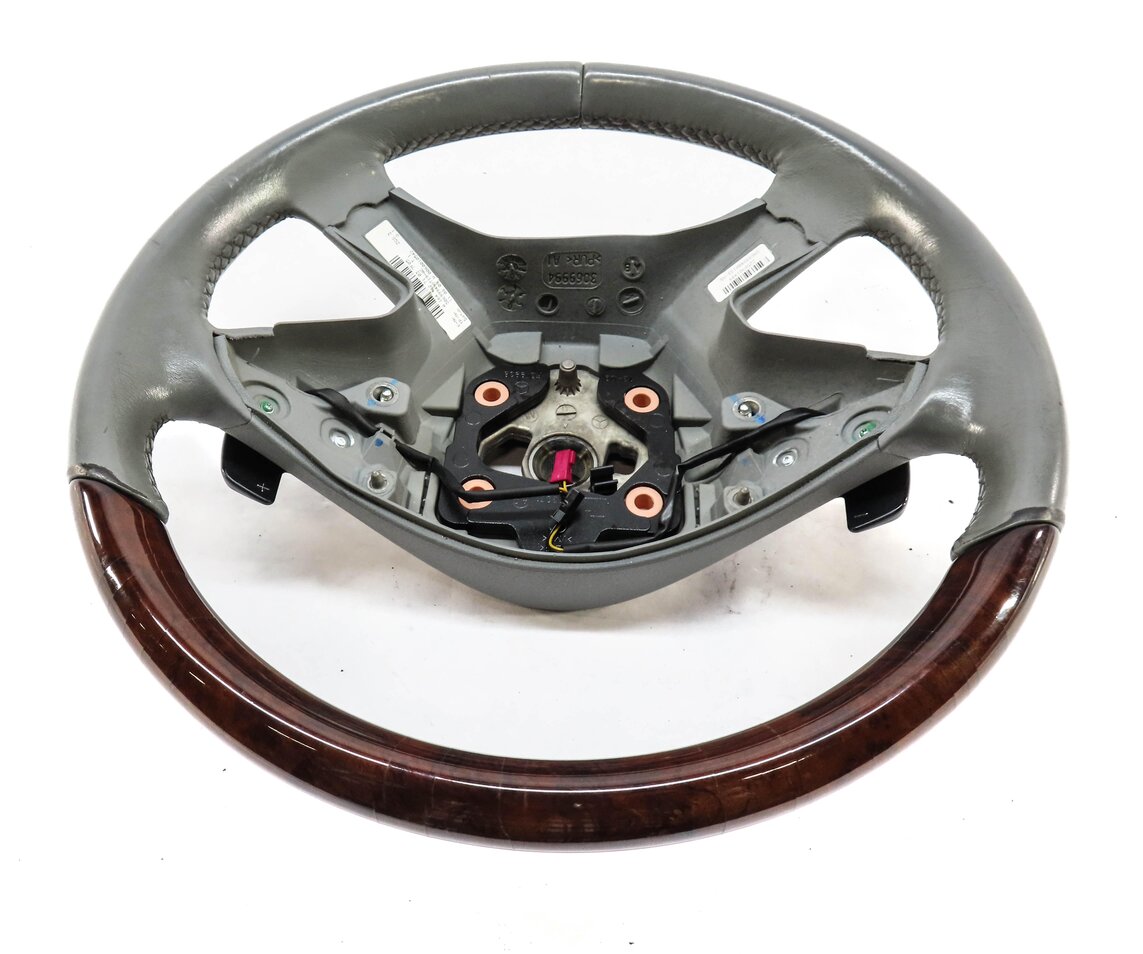 Thumbnail 3: 10-12 MERCEDES GL-CLASS (X164) PADDLE SHIFT 4 SPOKE STEERING WHEEL (GREY & WOOD)