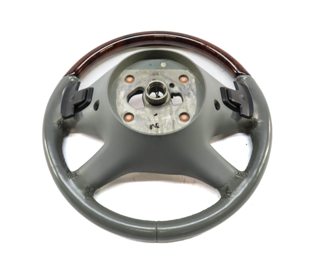 Thumbnail 4: 10-12 MERCEDES GL-CLASS (X164) PADDLE SHIFT 4 SPOKE STEERING WHEEL (GREY & WOOD)