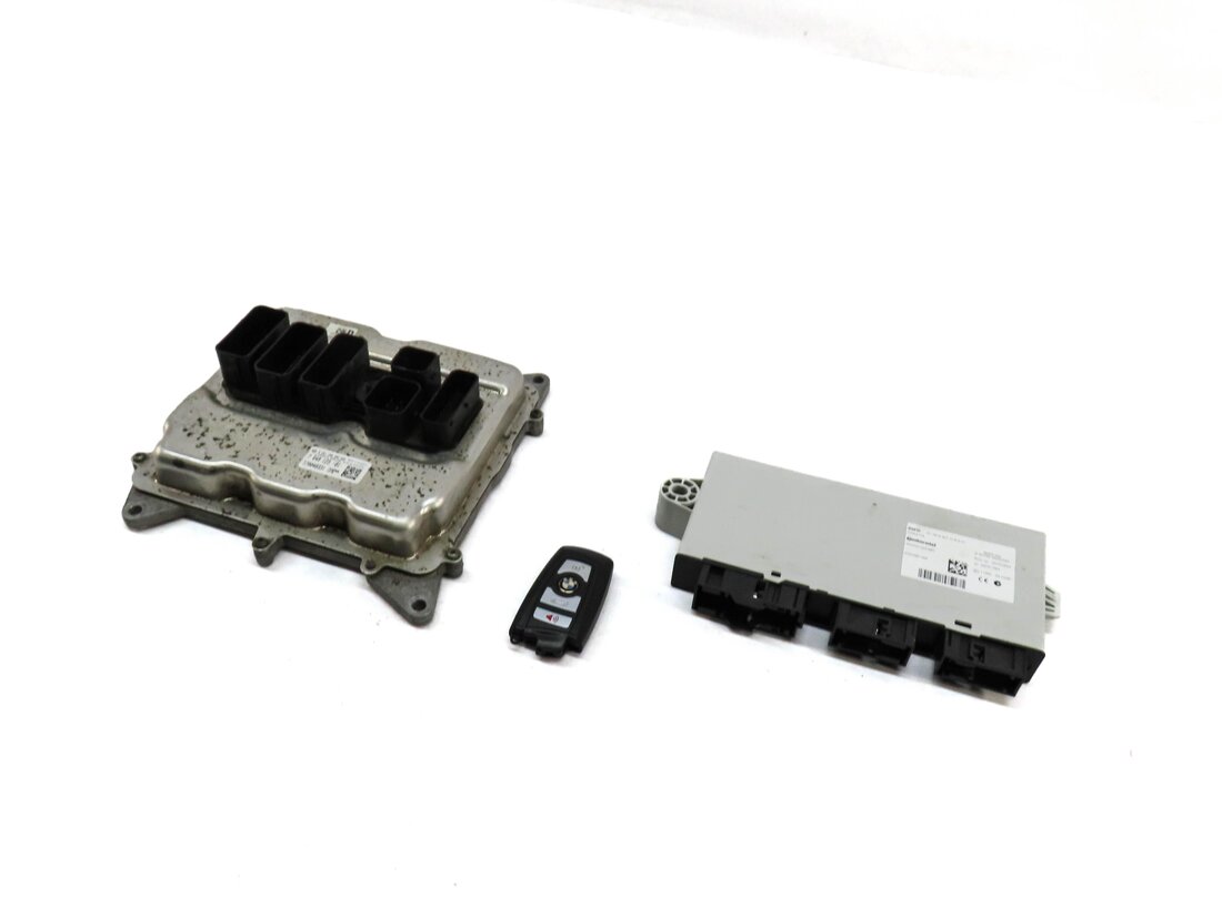 Thumbnail 2: 13 BMW X3 F25 2.0L TURBO N20 IMMOBILIZER BODY ENGINE CONTROL MODULE KEY SET FOB