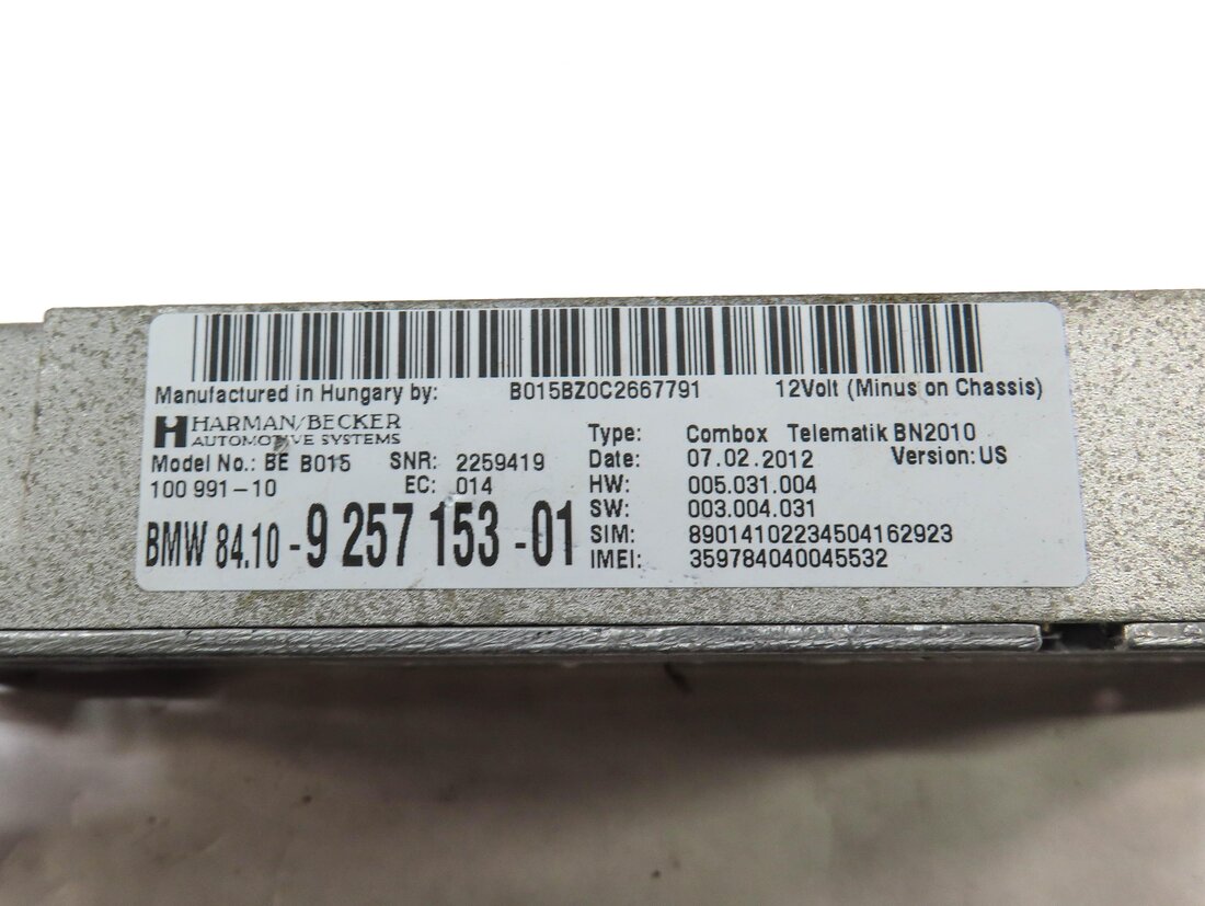 Thumbnail 4: 2013 BMW X3 (F25) PHONE BLUETOOTH TELEMATIC COMMUNICATION CONTROL MODULE