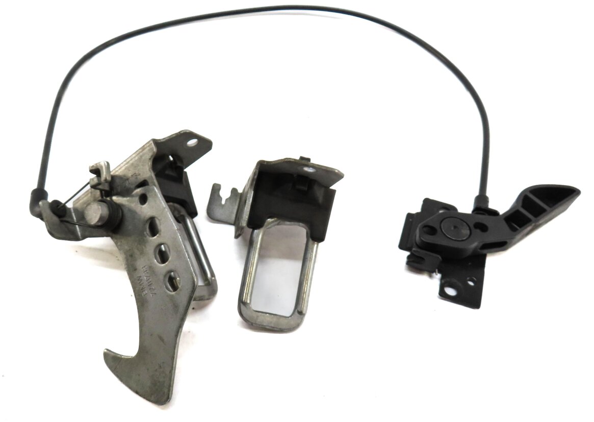 Thumbnail 3: 2013 BMW X3 (F25) FRONT HOOD LEFT & RIGHT SAFETY LATCH SET w/ HANDLE & CABLE