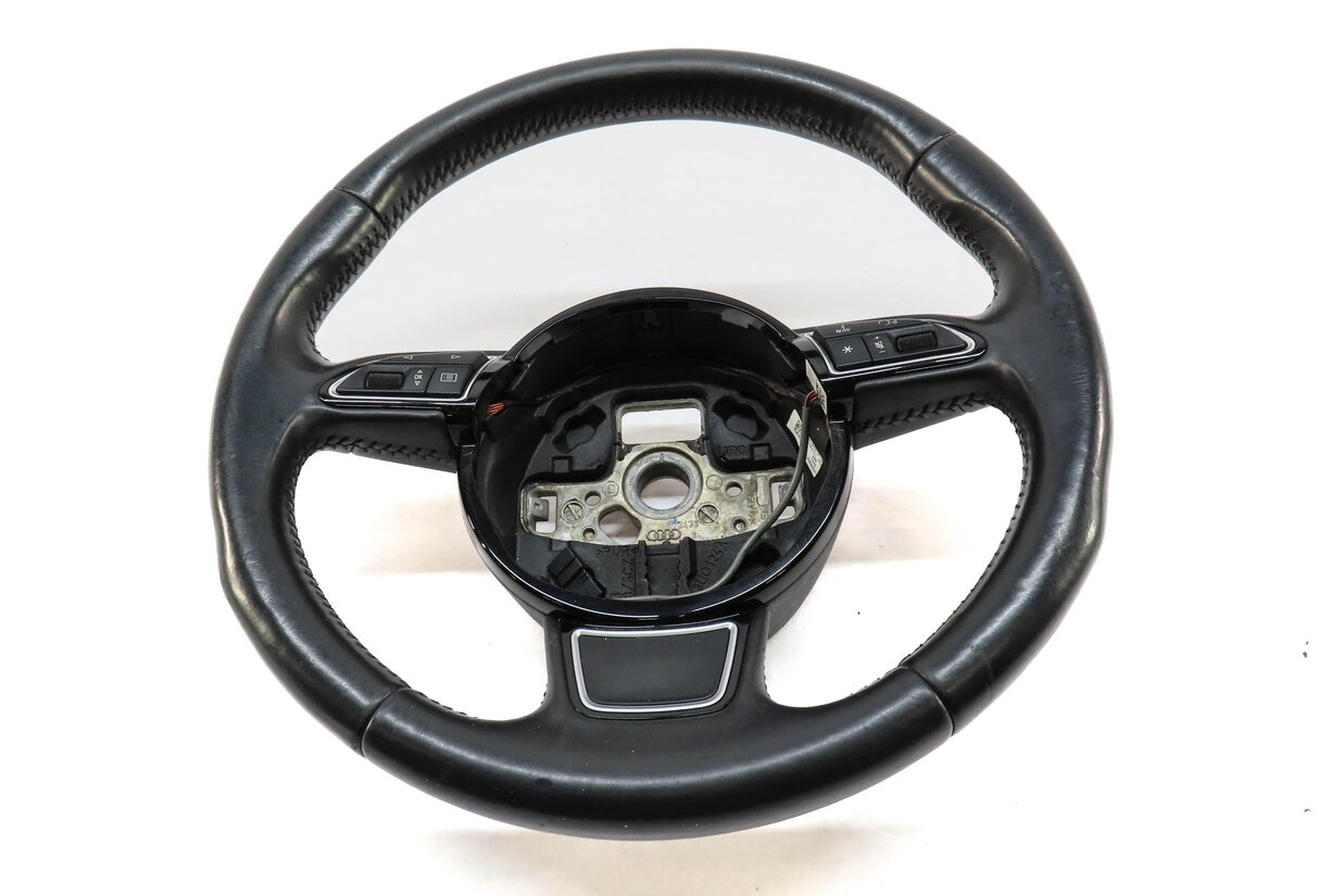 Thumbnail 4: 15-16 AUDI A3 (8V) LEFT DRIVER 3-SPOKE SPORT STEERING WHEEL w/ SWITCHES (BLACK)