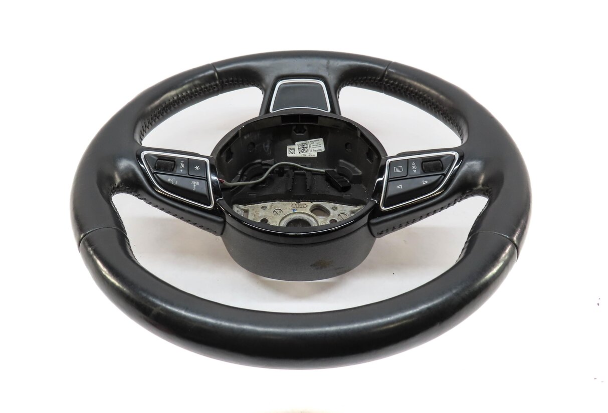 Thumbnail 5: 15-16 AUDI A3 (8V) LEFT DRIVER 3-SPOKE SPORT STEERING WHEEL w/ SWITCHES (BLACK)